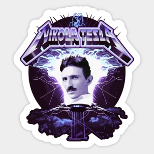 Nikola Tesla -  Heavy Metal Rock Spin Off Graphic by gnarly Sticker